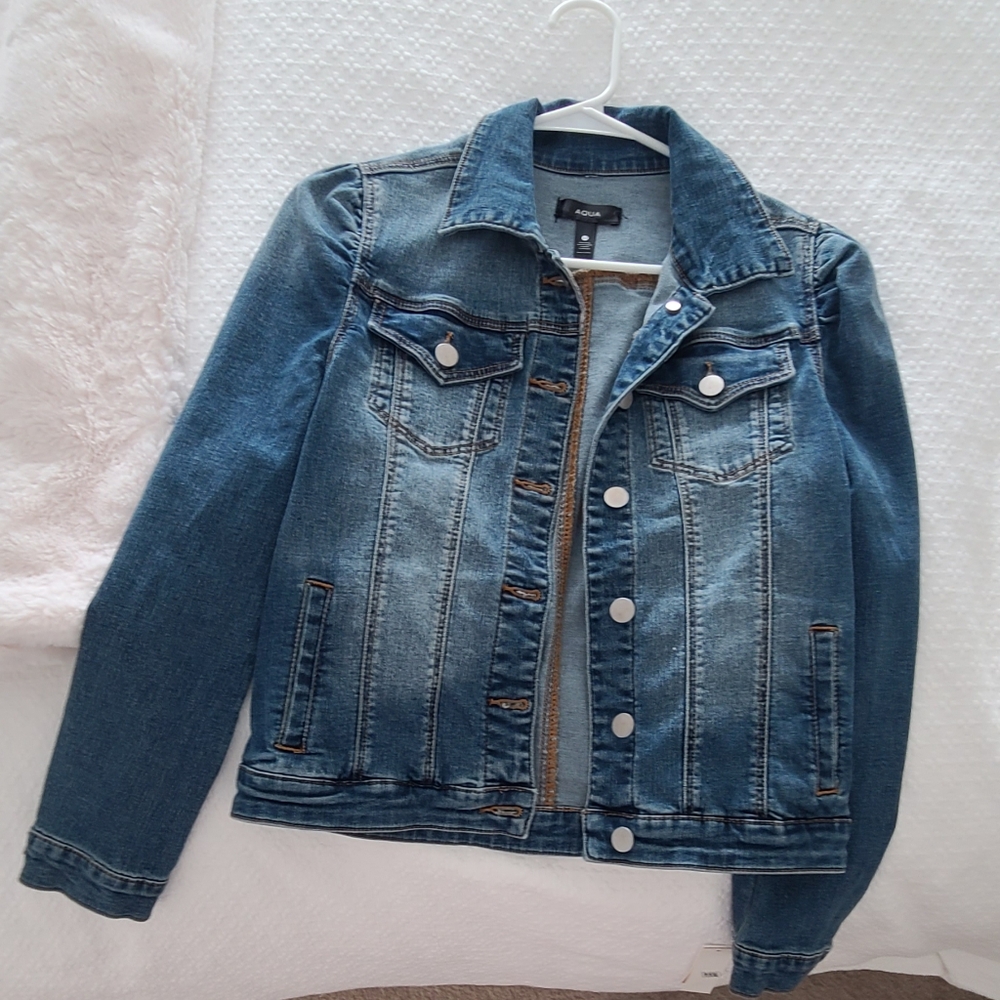 Aqua Blue Jean Jacket Classic Denim Style